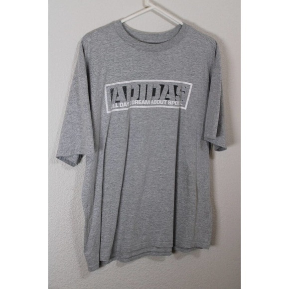 Adidas Men's Gray Large T-Shirt, Polyester, Short-Sleeve - Picture 3 of 8